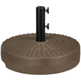 Outsunny Umbrella Stand Round Fillable Base for 1.5 2 Poles Outdoor Lawn Deck Brown