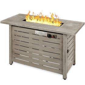 Outdoor Heating Steel LP Gas Propane Fire Pit w/ Auto Ignition (Color: Grey)