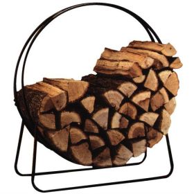 Round Circular Steel Hoop Firewood Log Storage Rack (size: 40-inch)