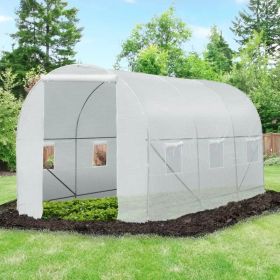 Outdoor Greenhouse (Option: White PE cover, size: 14.7 ft. x 6.5 ft)