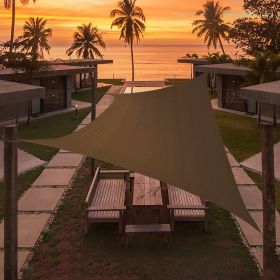 Artpuch Custom Size Brown Sun Shade Sail Canopy 185 GSM Durable Fabric UV Block Awning for Outdoor Patio Garden Backyard (Customized Ava (Color: Brown, size: 07'x17')
