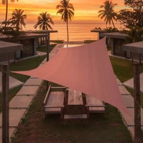 Artpuch Custom Size Rust Red Sun Shade Sail  Canopy 185 GSM Durable Fabric UV Block Awning for Outdoor Patio Garden Backyard (Customized (Color: Rust Red, size: 06'x10')