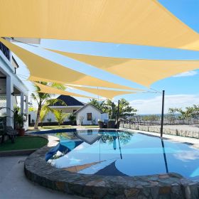 Artpuch Custom Size Sand Sun Shade Sail Canopy 185 GSM Durable Fabric UV Block Awning for Outdoor Patio Garden Backyard (Customized Avai (size: 22X27X27)